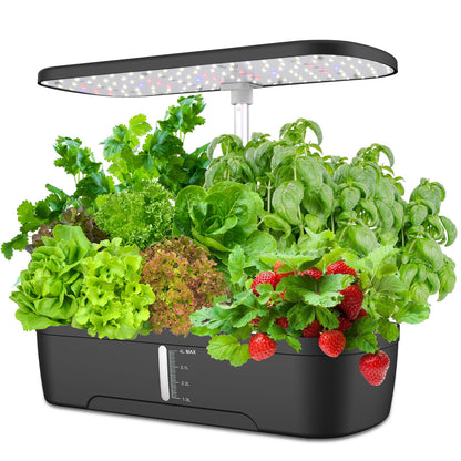 QROOT Core 8-pod countertop hydroponic garden growing fresh herbs and greens indoors