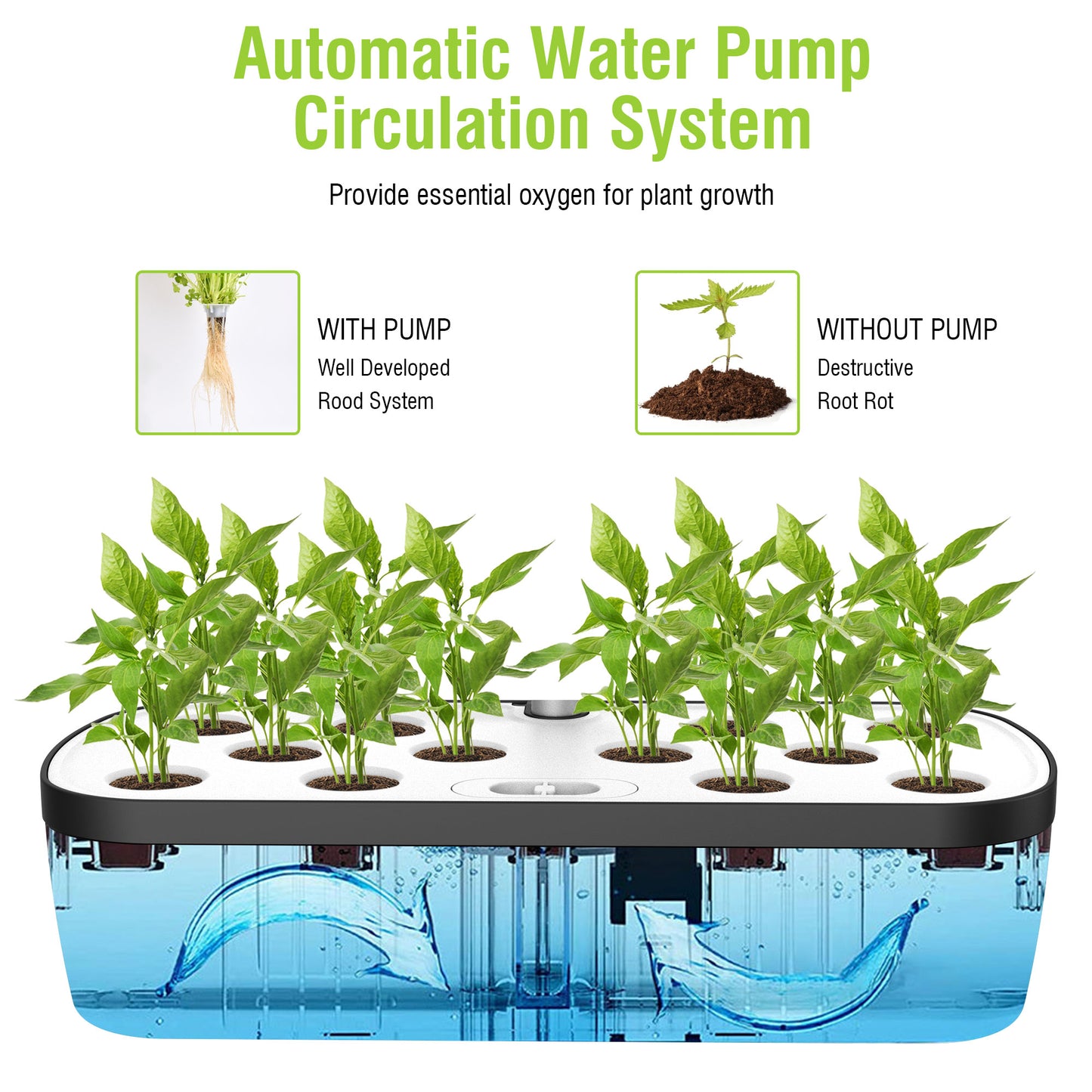 QROOT Plus - 12 pod Family Hydroponic Garden